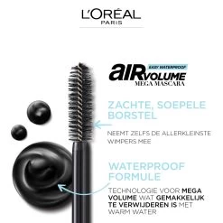 L'Oreal Lu0027Oréal Air Mega Volume Mascara 01 Black Waterproof -Cosmetica Serie Winkel 1019296 4