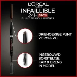 L'Oreal Lu0027Oréal 24H Brow Filling Triangular Pencil 5.0 Light Brunette -Cosmetica Serie Winkel 1071954 3